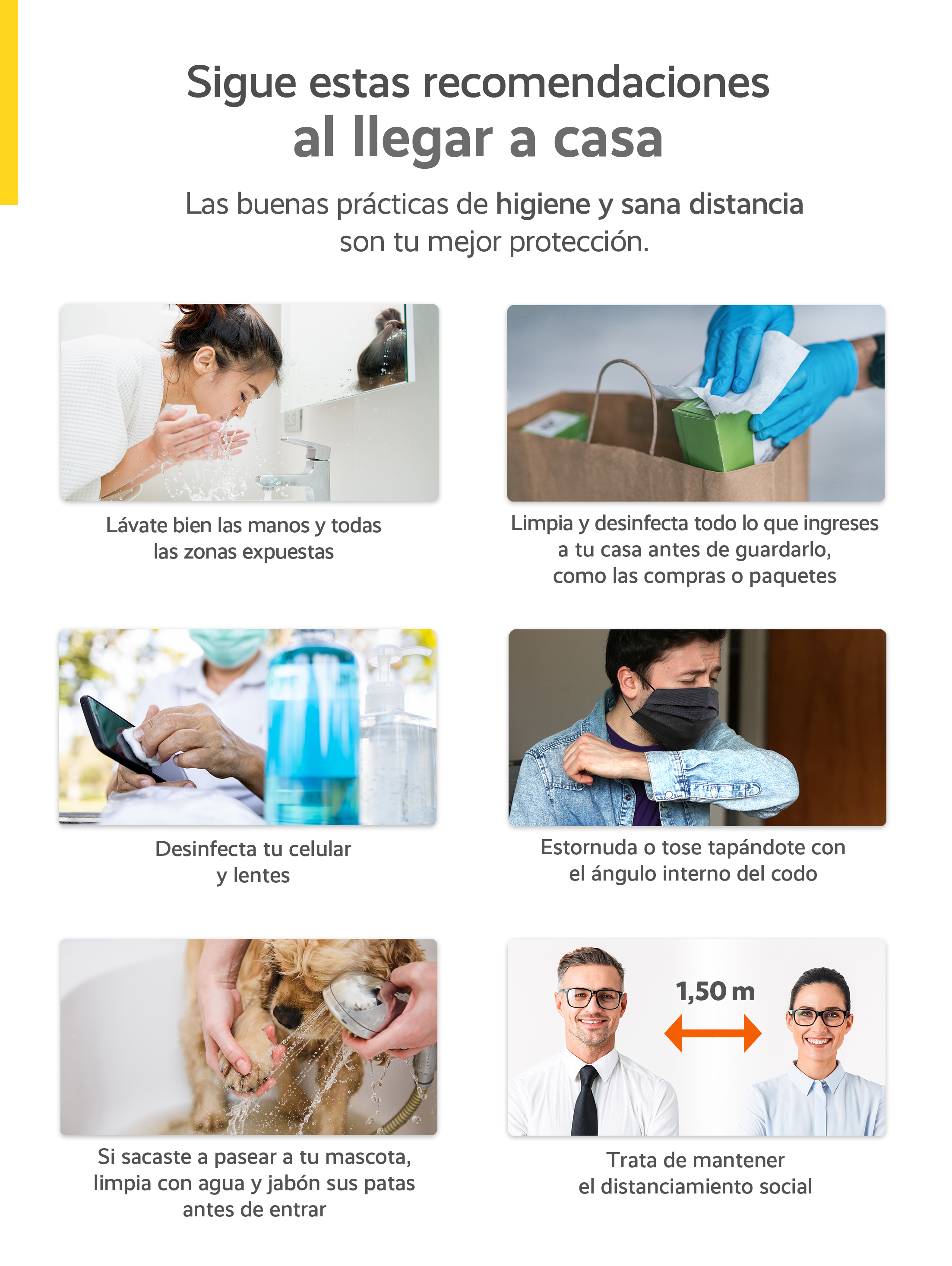 Recomendaciones al llegar a casa